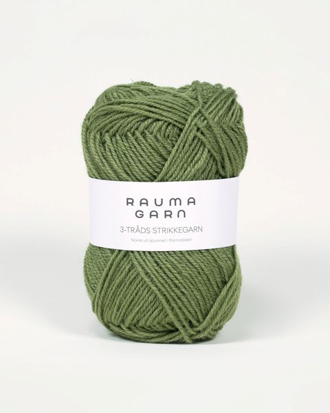 178 Kakigr&oslash;nn - Rauma Garn, 3-tr&aring;ds Strikkegarn