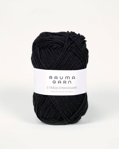 Hovedbilde 110 Sauesvart - Rauma Garn, 3-tr&aring;ds Strikkegarn