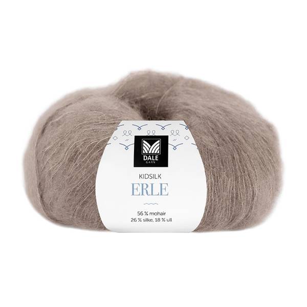 9058 Grå Beige Dale Garn, Kidsilk Erle Strikkepinnen Skien