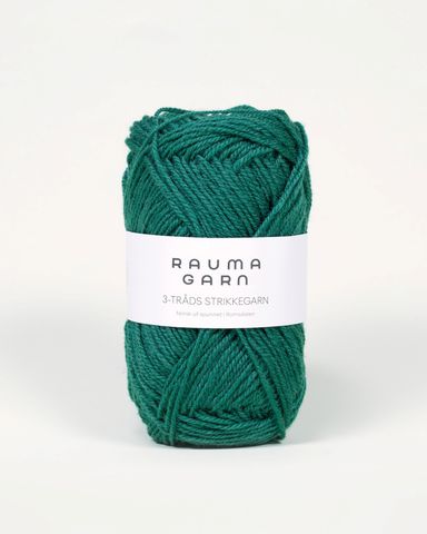 Hovedbilde 132 Dempet Gr&oslash;nn - Rauma Garn, 3-tr&aring;ds ...