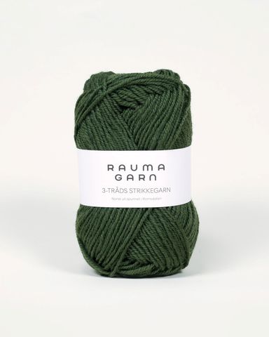 Hovedbilde 1561 M&oslash;rk Mosegr&oslash;nn - Rauma Garn, 3-tr&aring;ds ...