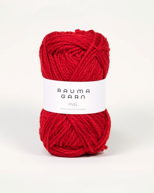 Hovedbilde 02 Mørk Rød - Rauma Garn, Fivel